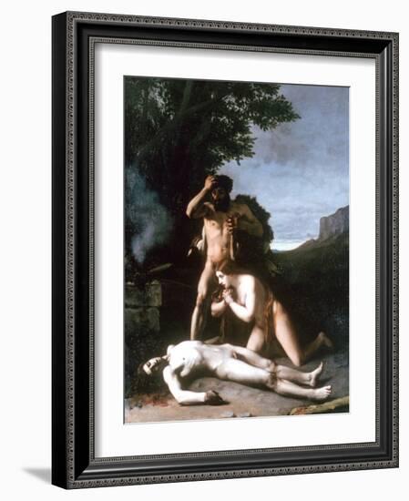 Adam and Eve Finding the Body of Abel, 1858-Jean Jacques Henner-Framed Giclee Print