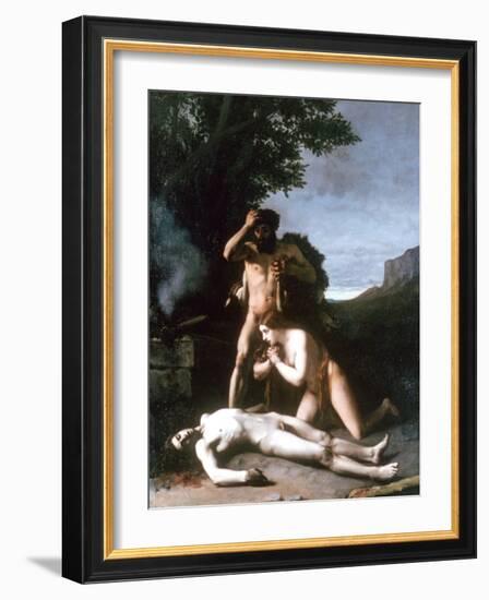 Adam and Eve Finding the Body of Abel, 1858-Jean Jacques Henner-Framed Giclee Print