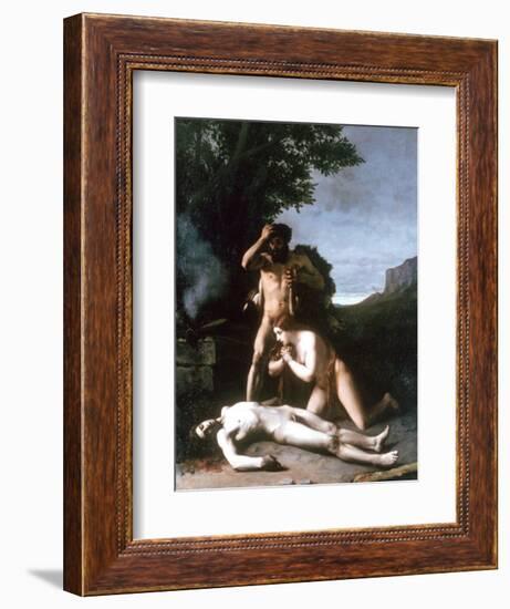 Adam and Eve Finding the Body of Abel, 1858-Jean Jacques Henner-Framed Giclee Print