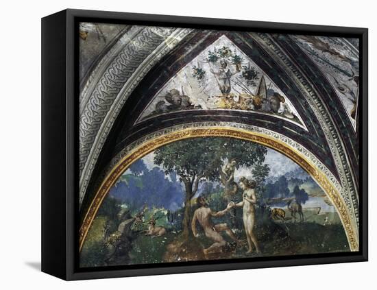 Adam and Eve, Fresco by Unknown 16th-Century Artist, Lunette from Hall of Creation, Besta Palace in-null-Framed Premier Image Canvas