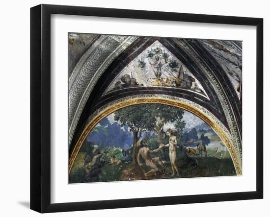 Adam and Eve, Fresco by Unknown 16th-Century Artist, Lunette from Hall of Creation, Besta Palace in-null-Framed Giclee Print