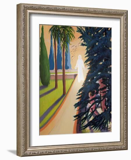 Adam and Eve Hiding from God in the Garden of Eden, 2003-Dinah Roe Kendall-Framed Giclee Print