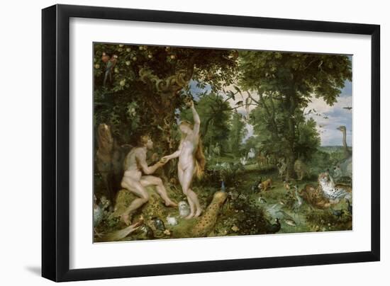 Adam and Eve in Paradise, circa 1610-15-Jan Brueghel the Elder-Framed Giclee Print