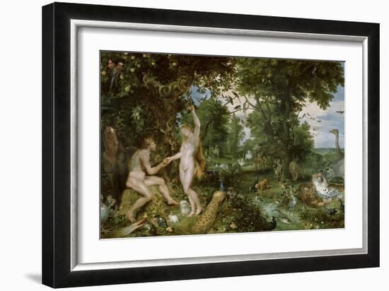 Adam and Eve in Paradise, circa 1610-15-Jan Brueghel the Elder-Framed Giclee Print