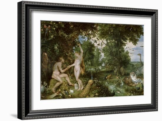 Adam and Eve in Paradise, circa 1610-15-Jan Brueghel the Elder-Framed Giclee Print