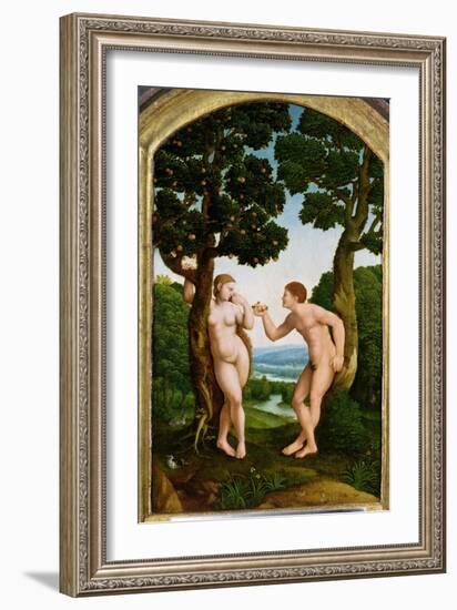 Adam and Eve in Paradise-Jan van Scorel-Framed Giclee Print