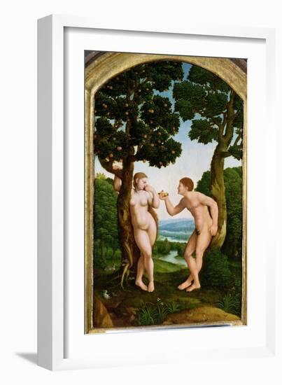 Adam and Eve in Paradise-Jan van Scorel-Framed Giclee Print