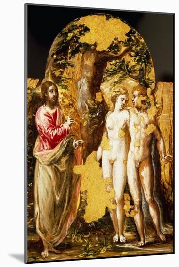 Adam and Eve in Presence of Lord, Portable Triptych Altar-null-Mounted Giclee Print