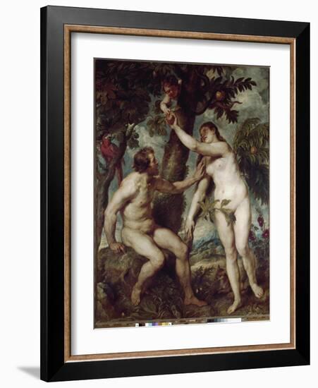 Adam and Eve in the earthly paradise-Peter Paul Rubens-Framed Giclee Print