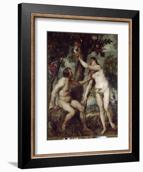 Adam and Eve in the earthly paradise-Peter Paul Rubens-Framed Giclee Print