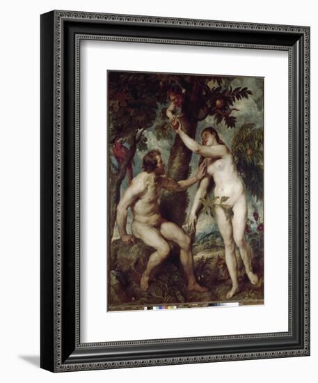 Adam and Eve in the earthly paradise-Peter Paul Rubens-Framed Giclee Print