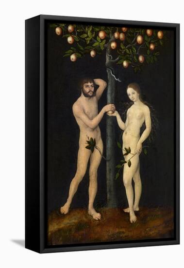 Adam and Eve Par Cranach, Lucas, the Elder (1472-1553), - Oil on Wood, 38X25 - Royal Museum of Fine-Lucas the Elder Cranach-Framed Premier Image Canvas