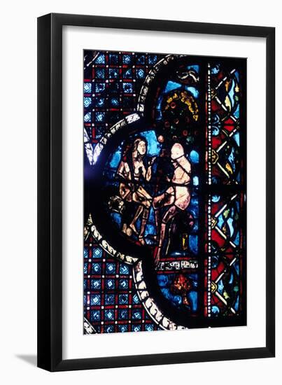 Adam and Eve, Stained Glass, Chartres Cathedral, France, 1205-1215-null-Framed Photographic Print