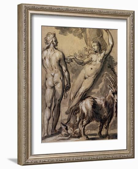 Adam and Eve. the Fall, Late 1590S-Gerrit Pietersz-Framed Giclee Print