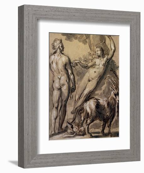 Adam and Eve. the Fall, Late 1590S-Gerrit Pietersz-Framed Premium Giclee Print