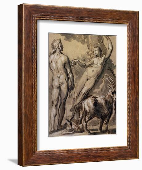 Adam and Eve. the Fall, Late 1590S-Gerrit Pietersz-Framed Giclee Print