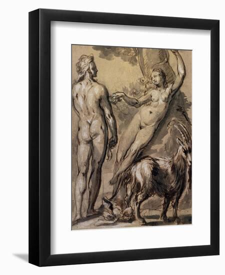 Adam and Eve. the Fall, Late 1590S-Gerrit Pietersz-Framed Giclee Print