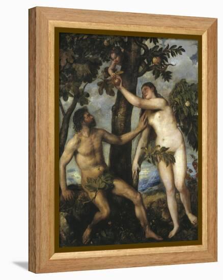 Adam and Eve-Titian (Tiziano Vecelli)-Framed Premier Image Canvas