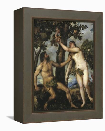 Adam and Eve-Titian (Tiziano Vecelli)-Framed Premier Image Canvas