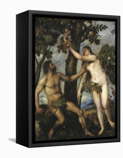 Adam and Eve-Titian (Tiziano Vecelli)-Framed Premier Image Canvas