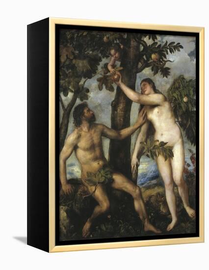 Adam and Eve-Titian (Tiziano Vecelli)-Framed Premier Image Canvas