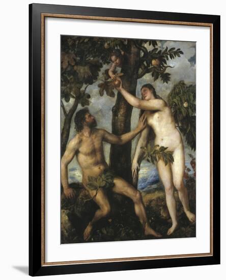 Adam and Eve-Titian (Tiziano Vecelli)-Framed Photographic Print