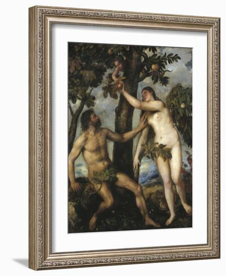 Adam and Eve-Titian (Tiziano Vecelli)-Framed Photographic Print