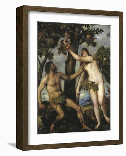 Adam and Eve-Titian (Tiziano Vecelli)-Framed Photographic Print