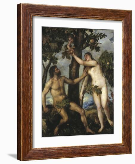 Adam and Eve-Titian (Tiziano Vecelli)-Framed Photographic Print