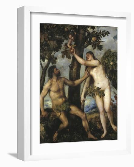 Adam and Eve-Titian (Tiziano Vecelli)-Framed Photographic Print