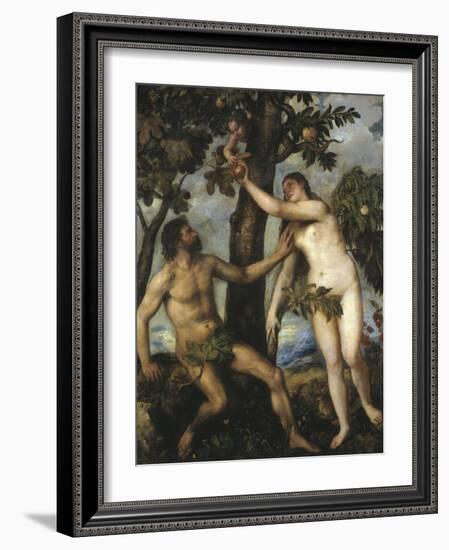 Adam and Eve-Titian (Tiziano Vecelli)-Framed Photographic Print