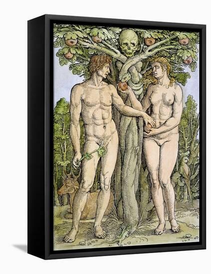 Adam and Eve-Hans Sebald Beham-Framed Premier Image Canvas