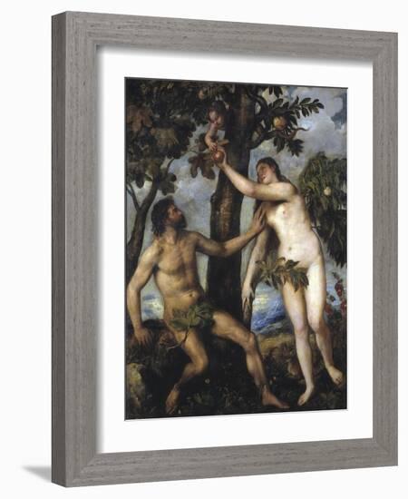 Adam and Eve-Titian (Tiziano Vecelli)-Framed Giclee Print