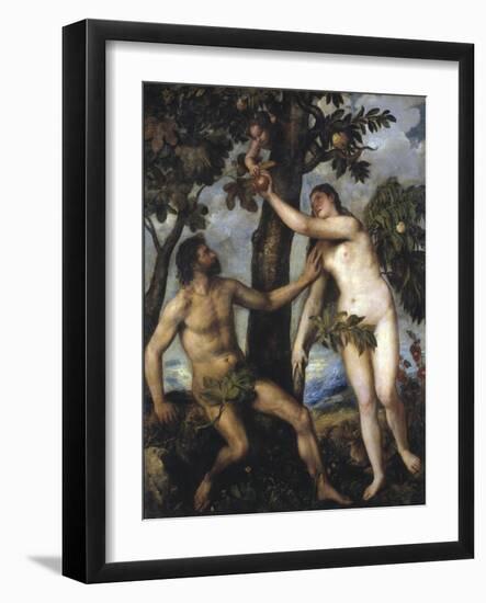 Adam and Eve-Titian (Tiziano Vecelli)-Framed Giclee Print