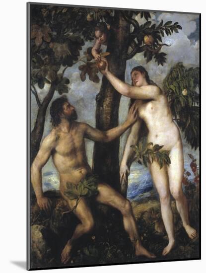 Adam and Eve-Titian (Tiziano Vecelli)-Mounted Giclee Print