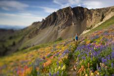 Angler Geoff Mueller Fly Fishing on a Lake in Maroon Bells Wilderness, Colorado-Adam Barker-Photographic Print