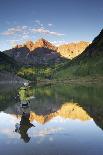 Angler Geoff Mueller Fly Fishing on a Lake in Maroon Bells Wilderness, Colorado-Adam Barker-Photographic Print