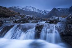Fairy Pools Waterfalls at Glen Brittle, with the Snow Dusted Cuillin Mountains Beyond, Isle of Skye-Adam Burton-Photographic Print