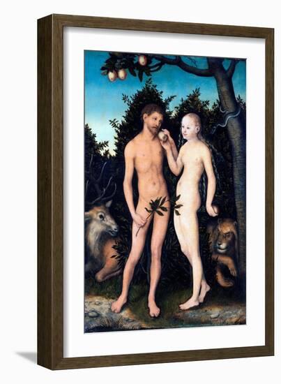 Adam Et Eve Au Paradis  Peinture De Lucas Cranach L'ancien (1472-1553) 1531 Staatliche Museen, Ber-Lucas the Elder Cranach-Framed Giclee Print