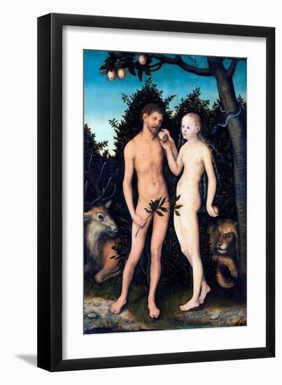 Adam Et Eve Au Paradis  Peinture De Lucas Cranach L'ancien (1472-1553) 1531 Staatliche Museen, Ber-Lucas the Elder Cranach-Framed Giclee Print