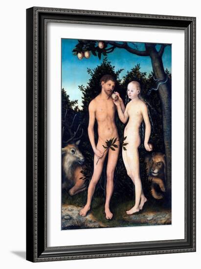 Adam Et Eve Au Paradis  Peinture De Lucas Cranach L'ancien (1472-1553) 1531 Staatliche Museen, Ber-Lucas the Elder Cranach-Framed Giclee Print