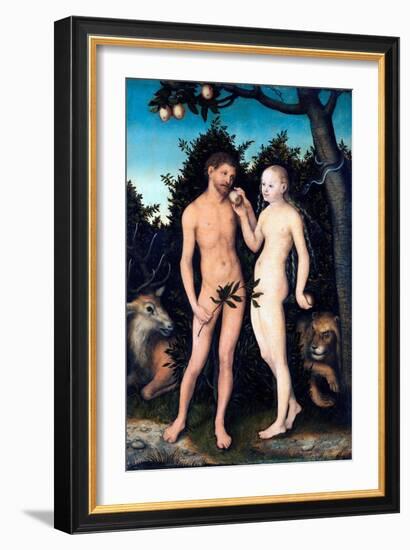 Adam Et Eve Au Paradis  Peinture De Lucas Cranach L'ancien (1472-1553) 1531 Staatliche Museen, Ber-Lucas the Elder Cranach-Framed Giclee Print