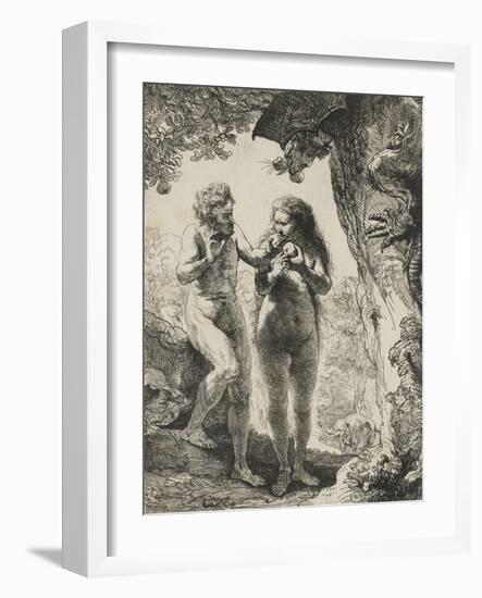 Adam et Eve-Rembrandt van Rijn-Framed Giclee Print