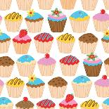 Little Cupcakes Seamless Pattern-Adam Fahey-Framed Art Print