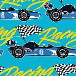 Open Wheel Racing Car Seamless Pattern-Adam Fahey-Art Print