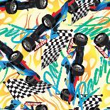 Open Wheel Racing Car Seamless Pattern-Adam Fahey-Art Print