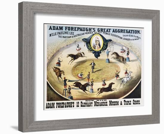 Adam Forepaugh's Great Aggregation Poster-null-Framed Giclee Print