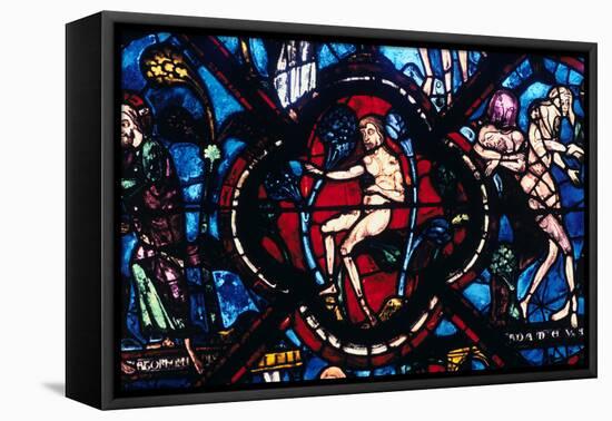 Adam in Eden, Stained Glass, Chartres Cathedral, France, 1205-1215-null-Framed Premier Image Canvas