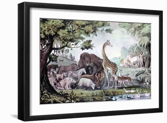 Adam Naming the Creatures, 1847-Nathaniel Currier-Framed Premium Giclee Print