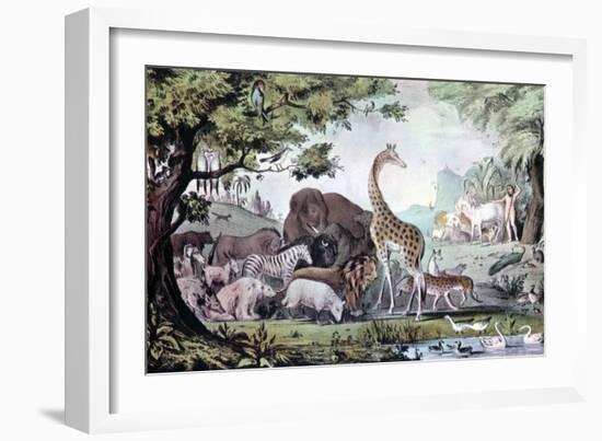 Adam Naming the Creatures, 1847-Nathaniel Currier-Framed Premium Giclee Print